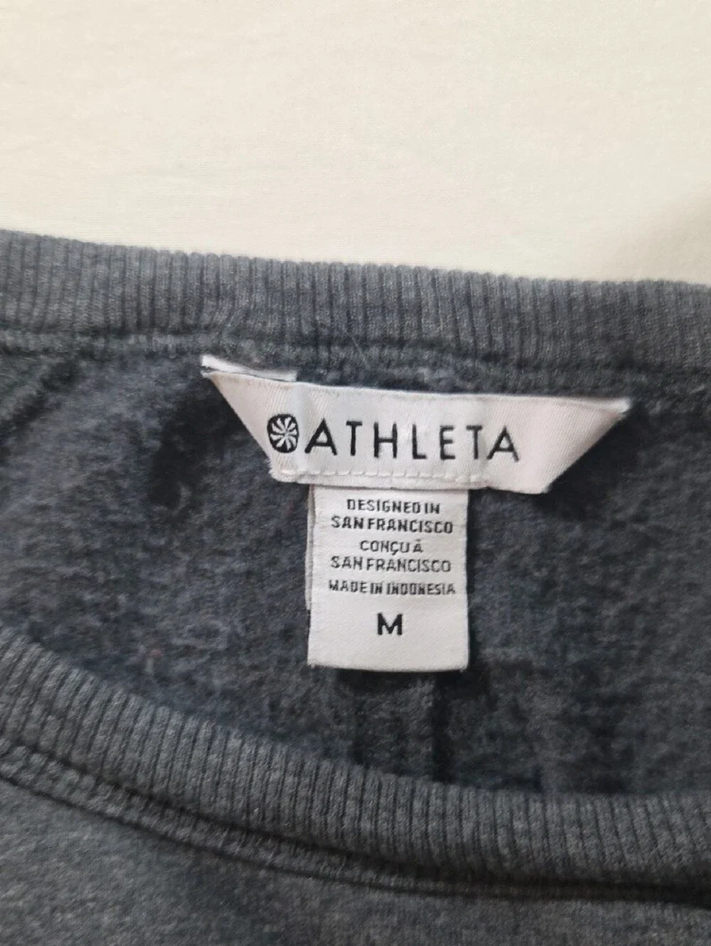 Athleta Everyday Crewneck Sweater Sweatshirt Top Gray Casual Cotton